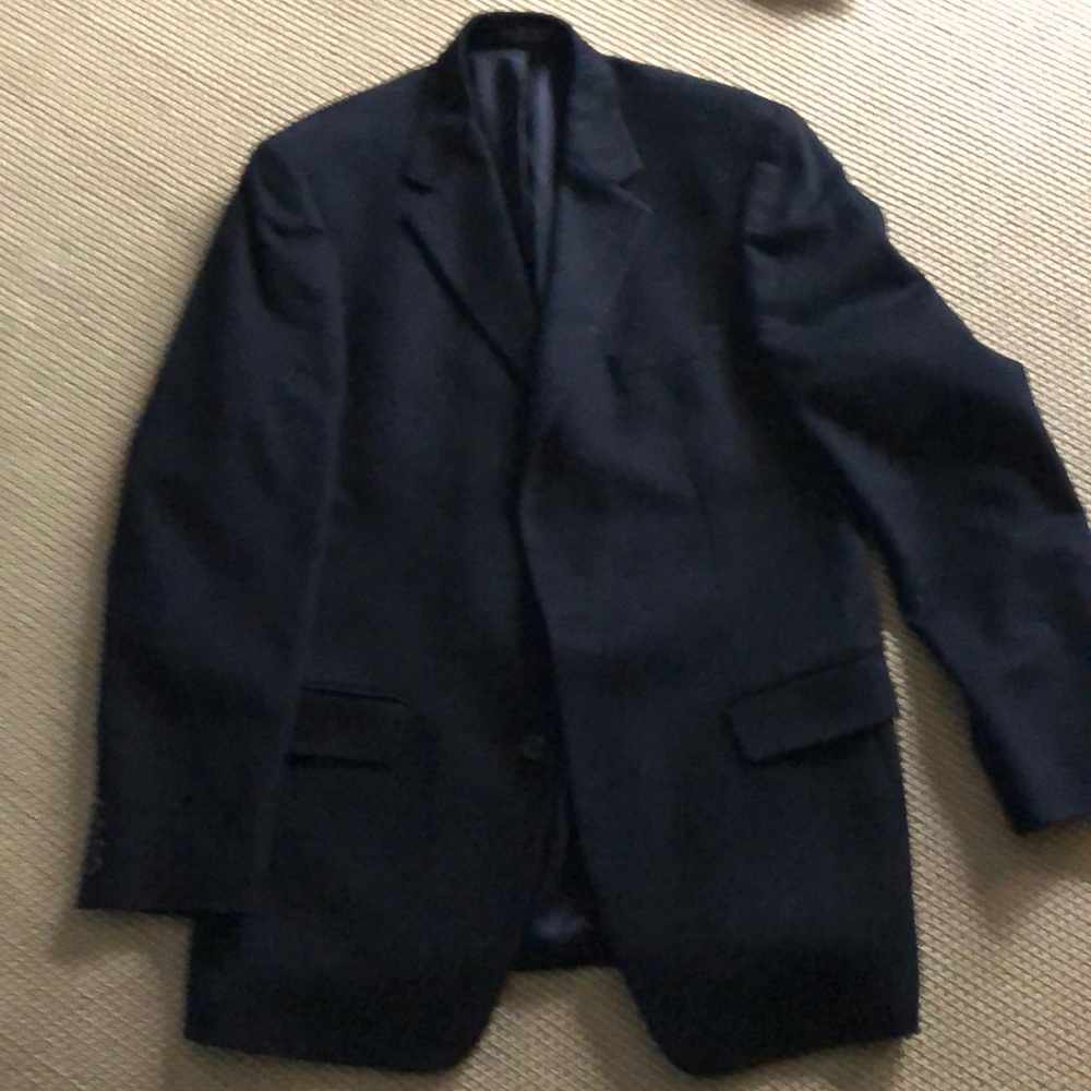 Andrew Fezza Black wool silk cashmere dress coat